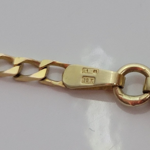 10k Solid Gold Curb Chain, 24" Length, Made In Italy. - Picture 5 of 5
